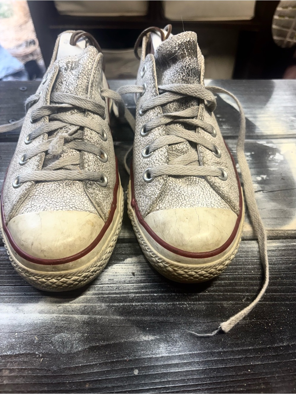 Converse All Star sneakers in silver & gray, size US 7.5 classic womans